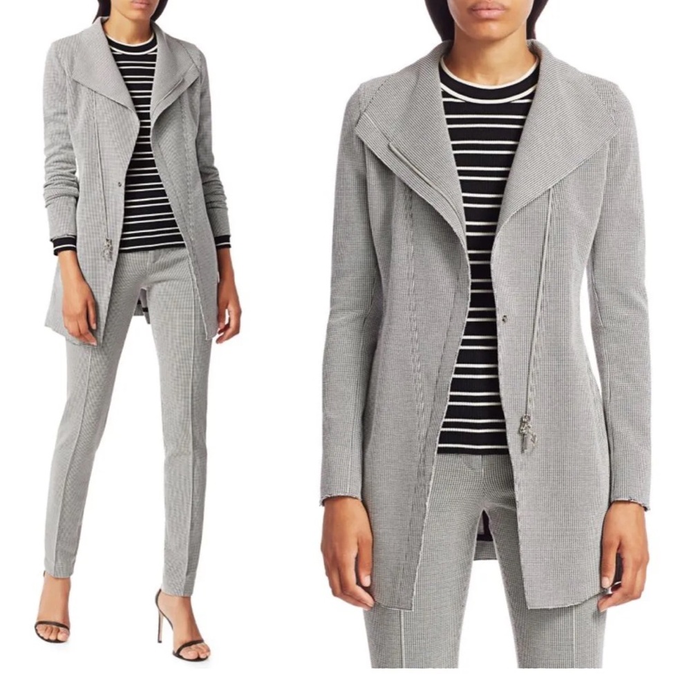 Akris Punto Long Houndstooth Jacket size 12